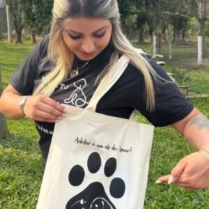 Sacola eco modelo patinha preta