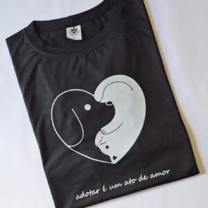 Cropeed modelo "coração gato e cachorro"