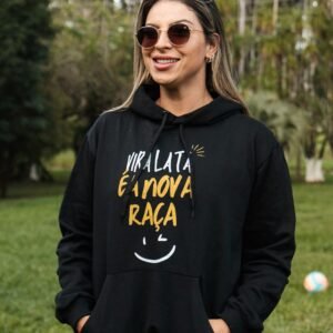 Moletom Vira lata é a nova raça (cor: preto)