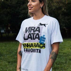 Camiseta vira lata minha raça favorita (cor: branca)