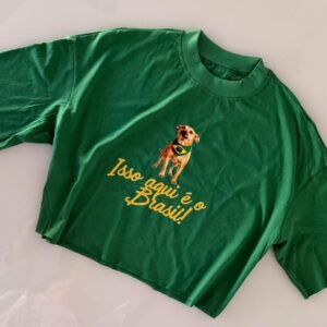 Blusa Cropped Feminino Oversized Copa Brasil (verde)